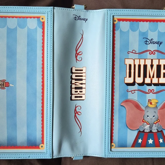 Disney Dumbo Loungefly Book Convertible Crossbody Backpack Bag - Picture 2 of 5